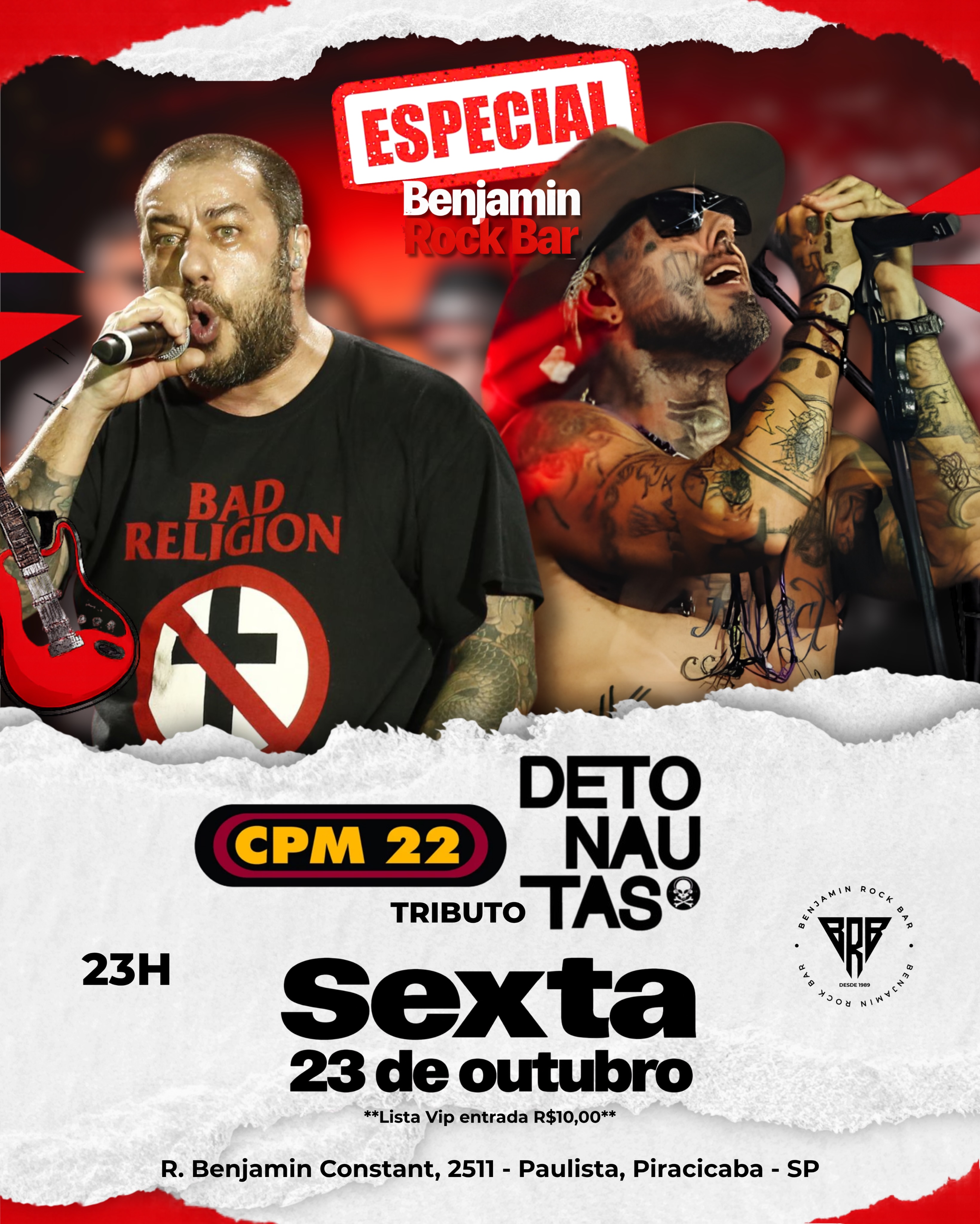 Tributo CPM 22 e Detonautas no Benjamin Rock Bar