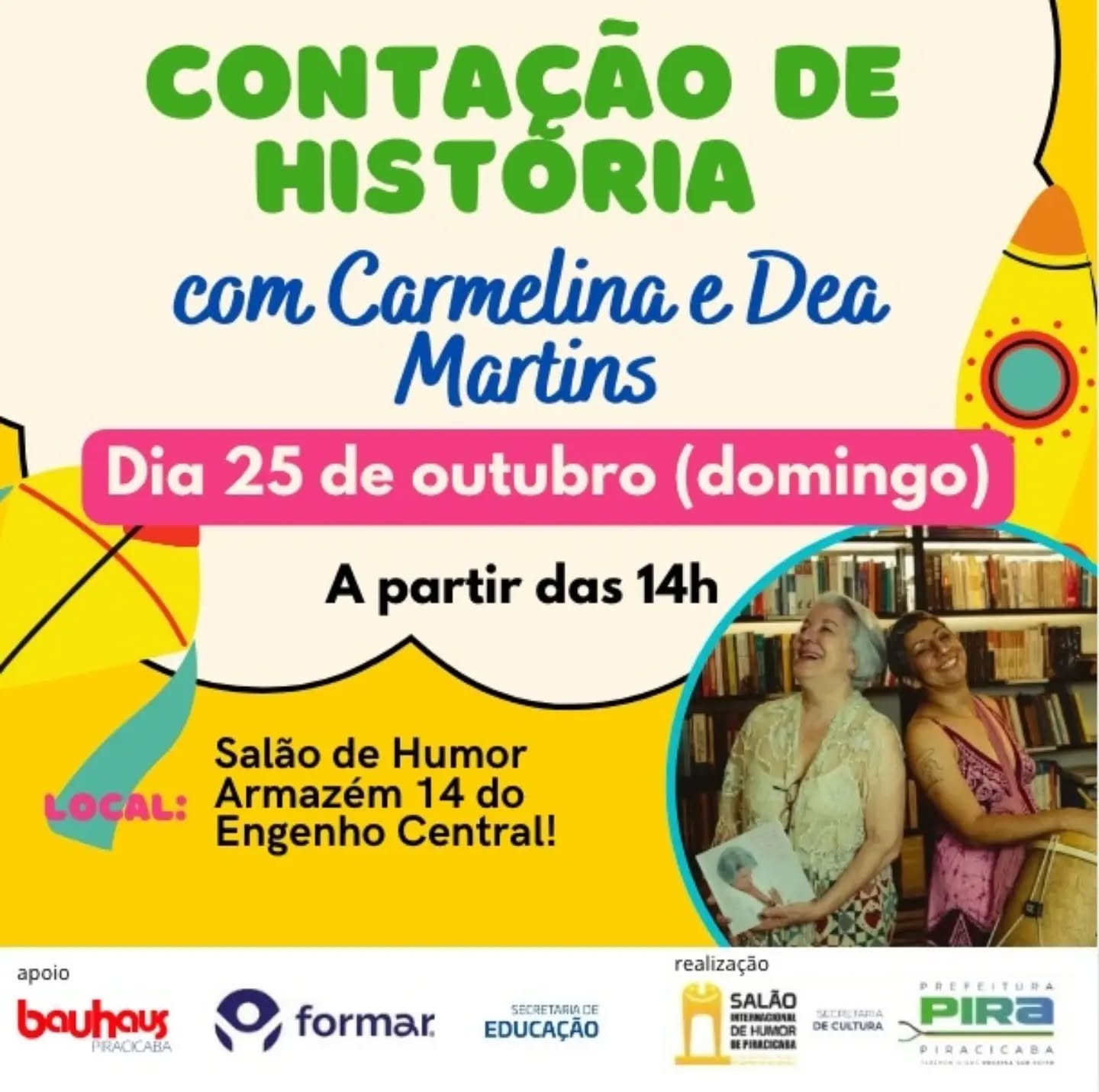 Contação de História com Carmelina e Dea Martins