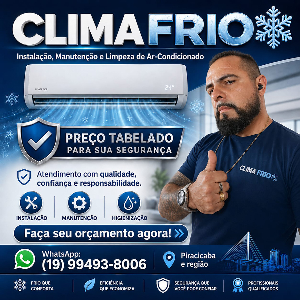 Clima Frio - Instalação e Manutenção de Ar Condicionado em Piracicaba
