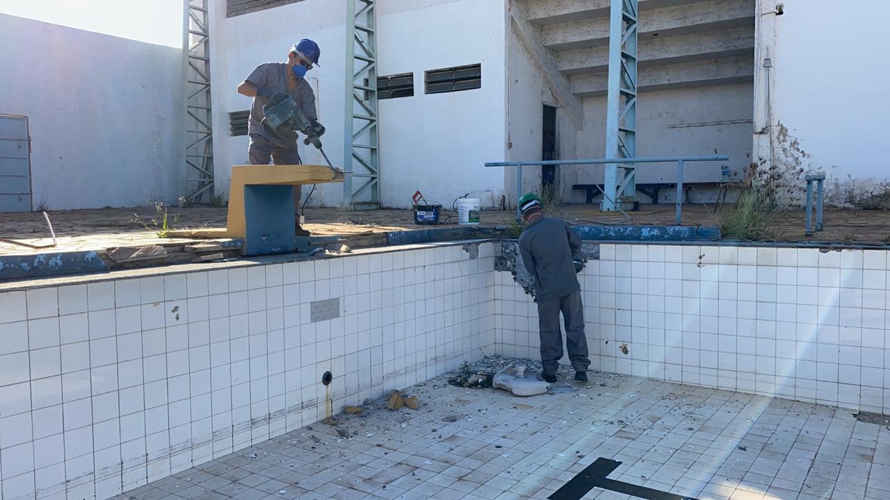 Comeca obra no Complexo Aquatico