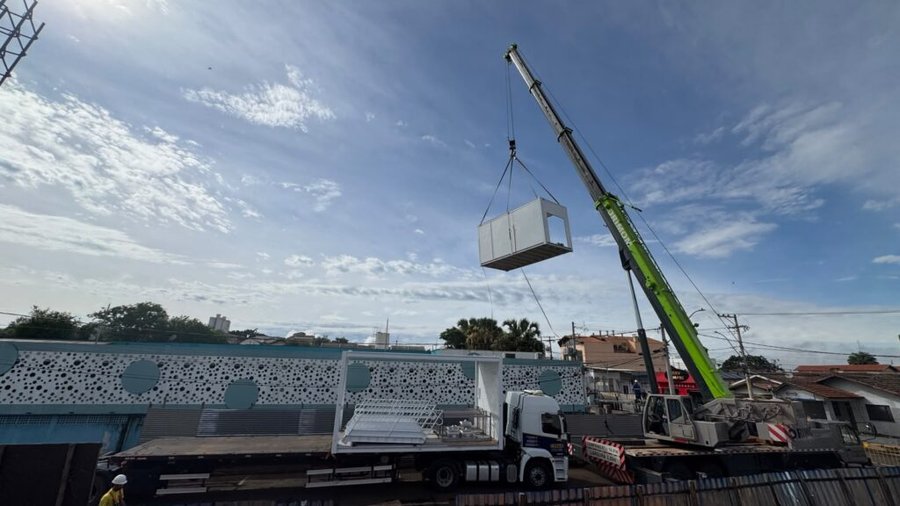 Começa a instalação dos módulos do Hospital Municipal